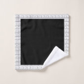 Zwarte Handdoek Geo Trim (Wasdoekje)