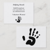 Zwarte handdruk visitekaartje (Voorkant / Achterkant)
