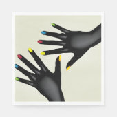 Zwarte handen met beschilderde nagels servet (Voorkant)