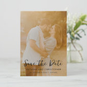 Zwarte handgeschreven bekleding Verticale foto QR- Save The Date (Staand voorkant)