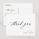 Zwarte handgeschreven kalligrafie Weddenschap Beda Briefkaart (Voorkant / Achterkant)