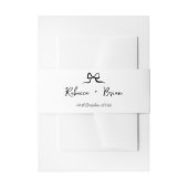 Zwarte handgetekende strik lint schets bruiloft uitnodigingen wikkel (Voorkant Voorbeeld)