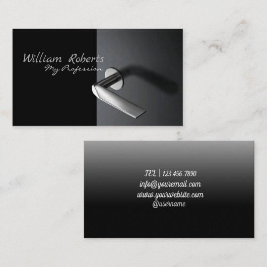 Zwarte handgreep Deeg Bezoekend Kaart Ontwerp Visitekaartje (Voorkant / Achterkant)