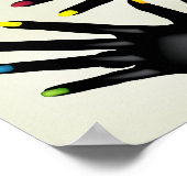 Zwarte handjes met geverfd nagelPoster Poster (Hoek)