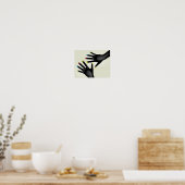 Zwarte handjes met geverfd nagelPoster Poster (Keuken)