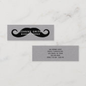 Zwarte Handlebar Snor Kapper Mini Visitekaartje (Voorkant / Achterkant)