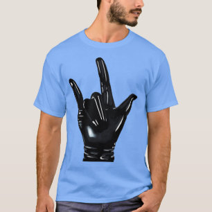 Zwarte handschoen t-shirt