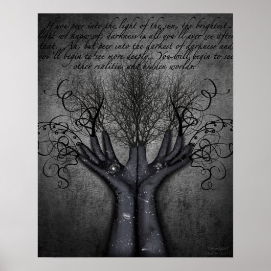 Zwarte handschoenen Galaxies Reaching Hand Vases D Poster (Voorkant)