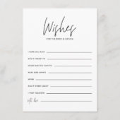 Zwarte handschriftwensen voor de bruid en bruidego informatiekaartje (Voorkant)