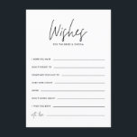 Zwarte handschriftwoesties voor de bruid en de bru informatiekaartje<br><div class="desc">Zwart handschrift vereist voor de Bride- en Groom-kaart | Schrijf goede wensen voor de bruid en bruidegom met deze stijlvolle trouwkaart. Het kenmerkt handgeschreven manuscript,  moderne typografie en poka puntenpatroon.</div>