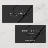Zwarte handtekening Elegant Moderne Visitekaartjes (Voorkant / Achterkant)