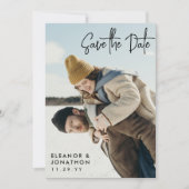 Zwarte handtekening script foto save the date (Voorkant)