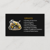 Zwarte Handyman Services Professional Visitekaartje (Achterkant)