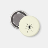 Zwarte hangende spin op beige (off white) kleur magneet (Voorkant / Achterkant)