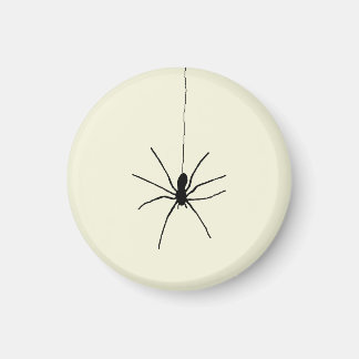 Zwarte hangende spin op beige (off white) kleur magneet