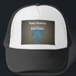 zwarte hanukka trucker pet<br><div class="desc">"black happy hanukkah",  "hanukkah menorah",  "happy hanukkah",  channuka,  channukah,  chanukah,  chanukkah,  hannuka,  hannukah,  Hanukkah</div>