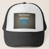 zwarte hanukka trucker pet (Voorkant)