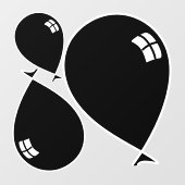 Zwarte Happy Balloons drie maten raam vastklampen Raamsticker (Vel)