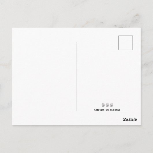 Zwarte Happy Birthday Cat met een Red Bow Stropdas Briefkaart (Achterkant)