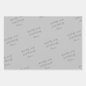 Zwarte Happy Birthday Inpakpapier Vel (Voorkant 3)