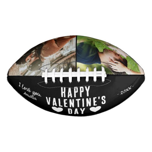 Zwarte Happy Valentijnsdag Boyvriend 2 Foto American Football (Voorkant)