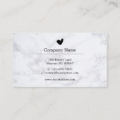 Zwarte Harde witte marmer voor klantenlogo Visitekaartje (Achterkant)