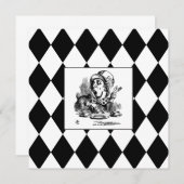 Zwarte Harlequin Blank Mad Hatter Square-kaart (Voorkant / Achterkant)