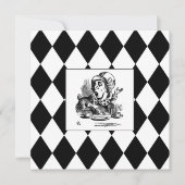 Zwarte Harlequin Blank Mad Hatter Square-kaart (Voorkant)