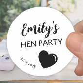 Zwarte Hart Bachelorette Krijgersfeest Ronde Sticker