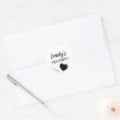 Zwarte Hart Bachelorette Krijgersfeest Ronde Sticker (Envelop)
