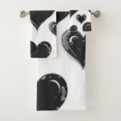 Zwarte Hart Badhanddoek Set Bad Handdoek (Insitu)