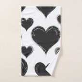 Zwarte Hart Badhanddoek Set Bad Handdoek (Handdoek)