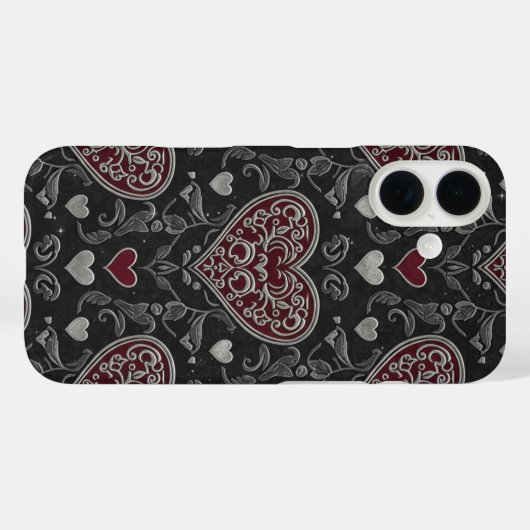 Zwarte Hart Case-Mate iPhone Case (Achterkant (horizontaal))