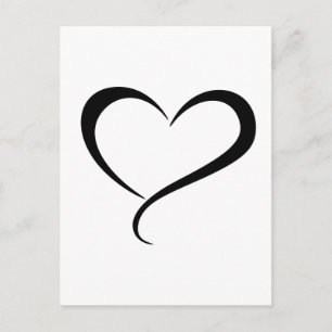 Zwarte hart clipart illustratie briefkaart