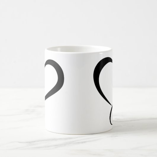 Zwarte-hart clipart illustratie koffiemok (Center)