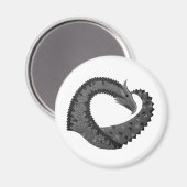 Zwarte hart draak op wit magneet (Voorkant / Achterkant)