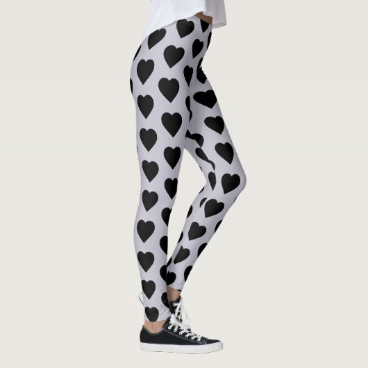 Zwarte Hart Lavendel Leggings (Rechts)
