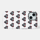 Zwarte Hart Liefdes Slogan iPhone 15 Case (Achterkant horizontaal)