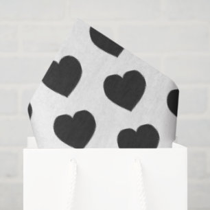 Zwarte Hart Liefdesbriefjes Rouw Tissuepapier