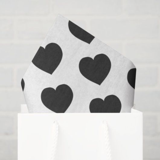 Zwarte Hart Liefdesbriefjes Rouw Tissuepapier (Cadeauzakje)