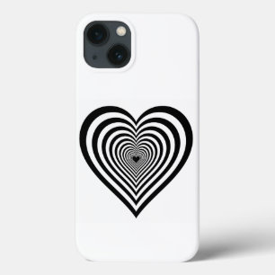 Zwarte Hart Optische Illusie iPhone Hoesje
