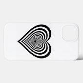 Zwarte Hart Optische Illusie iPhone Hoesje (Achterkant (horizontaal))