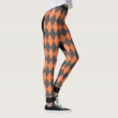Zwarte Hart Oranje Harlekijn Leggings (Rechts)