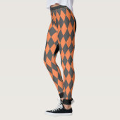 Zwarte Hart Oranje Harlekijn Leggings (Links)