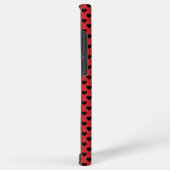 Zwarte Hart Patroon Rode Achtergrond Samsung Galaxy Hoesje (Rechterkant)