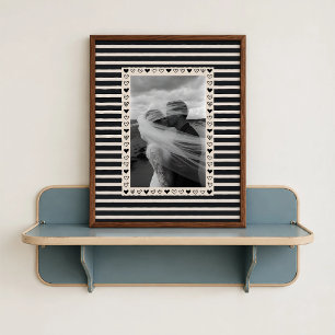 Zwarte Hart Rand Poster - Gepersonaliseerd Cadeau