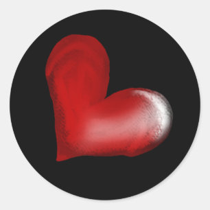 ZWARTE HART RONDE STICKER