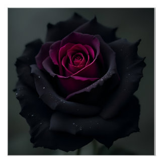 Zwarte Hart Roos Perfect Poster