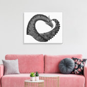 Zwarte hartdraak op wit canvas afdruk (Insitu (Woonkamer))