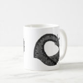 Zwarte hartdraak op wit koffiemok (Voorkant rechts)